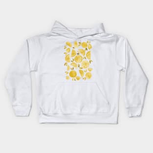 Watercolor grapefruit - monochrome yellow Kids Hoodie